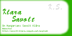 klara savolt business card
